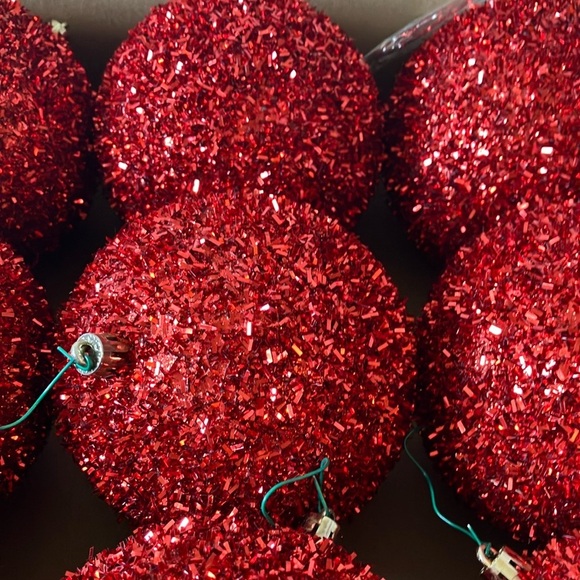 Wondershop: 9 Red Glitter Ornament Set - Picture 11 of 11